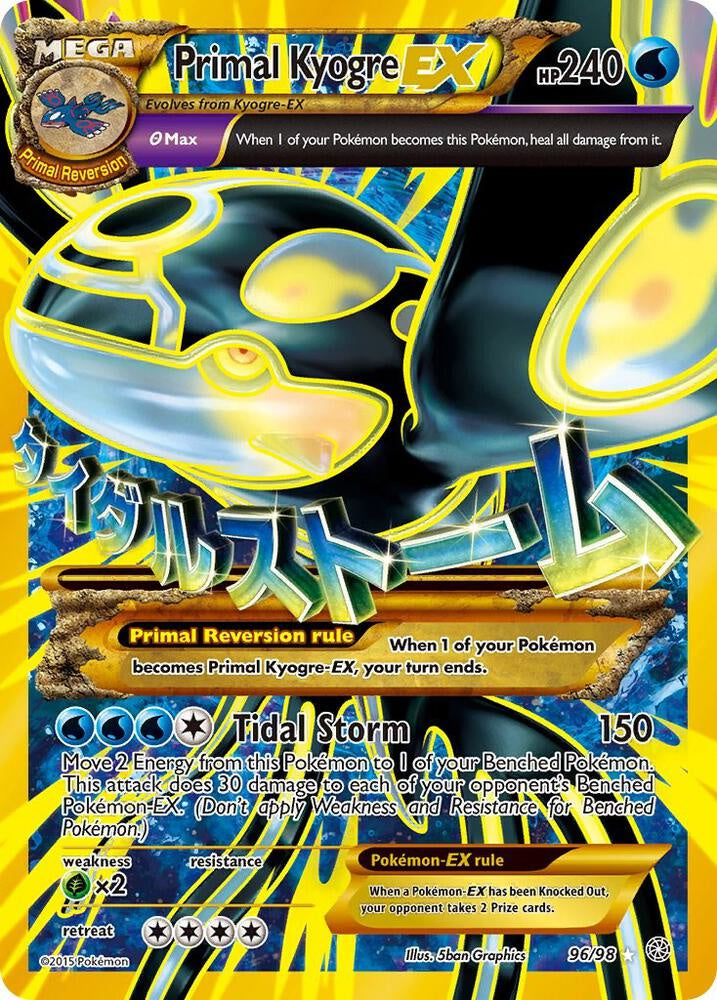 Pokemon Primal Kyogre EX 96/98 Ancient Origins Full Art Holo HP Damaged Card