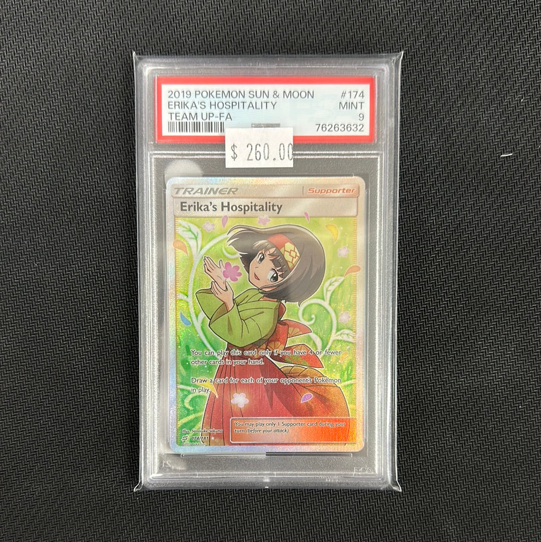 Product image of Erika's Hospitality (Full Art) 174/181 Sm-Team Up Holo PSA 9