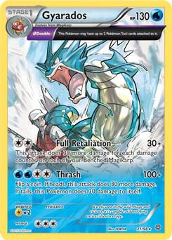 2015 Pokémon Gyarados 21/98 XY Ancient Origins Reverse Holo Rare English card in Near Mint condition.