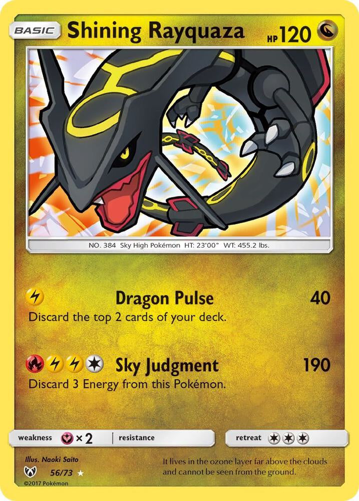 Pokémon Shining Rayquaza – 56/73 – Shining Legends Holo Rare (EX–NM)