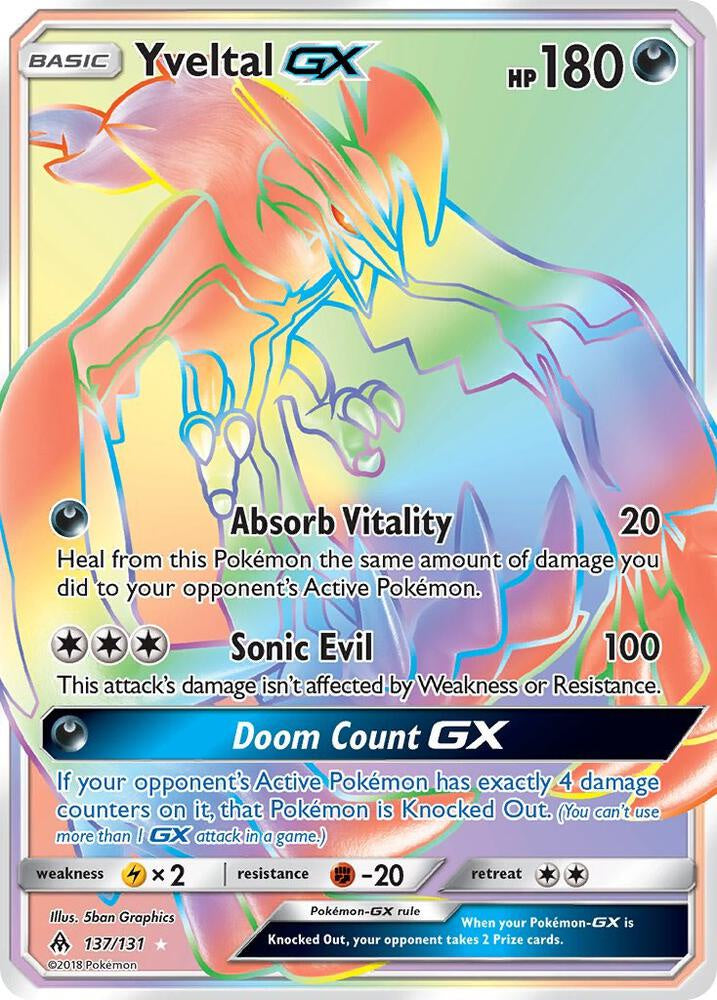 Yveltal GX Forbidden Light 137/131 Secret Rare Near Mint Pokemon card