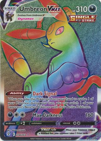 Umbreon VMAX Secret Rare 214/203 – Evolving Skies Pokémon TCG – NM