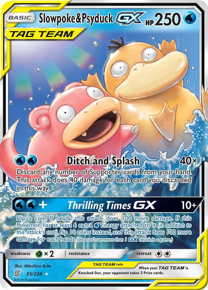Pokémon Slowpoke & Psyduck GX 35/236 Unified Minds Holo NM