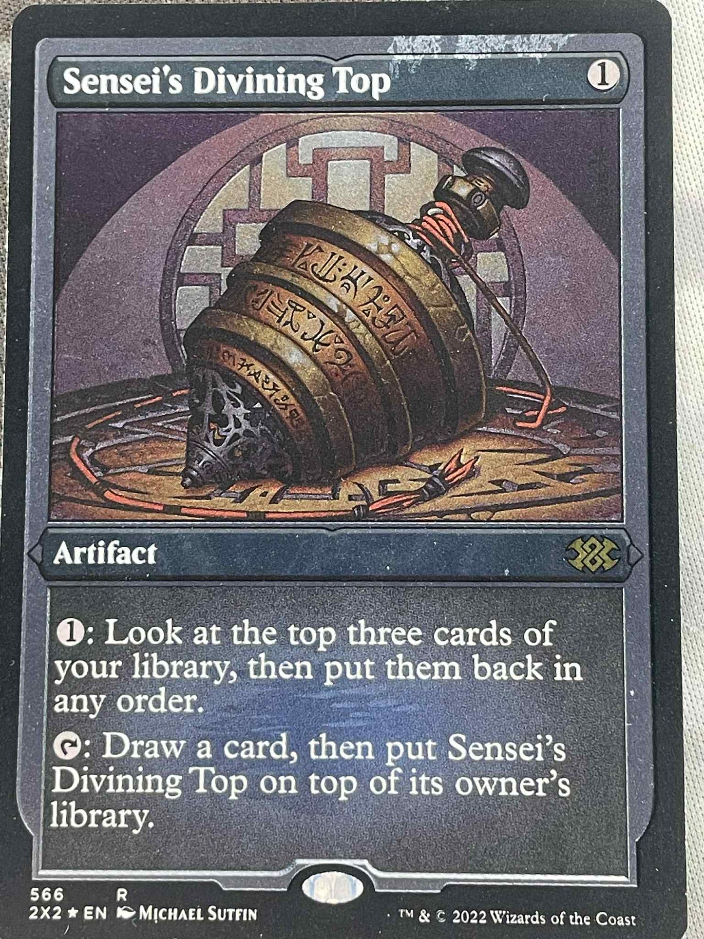 Double Masters 2022 Variants: Sensei's Divining Top (Foil Etched) - (FOIL DAMAGE)