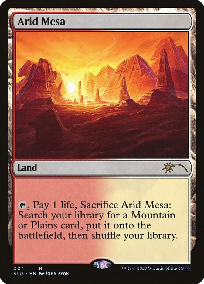 Card featuring a desert landscape with mountains and text describing game mechanics.