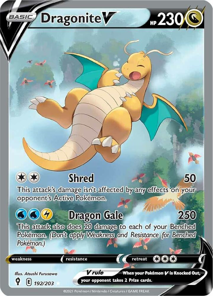 Dragonite V Alternate Art 192/203 Evolving Skies Pokémon Card NM