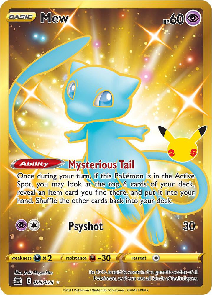 Pokémon TCG: Mew Shiny Gold Holo Secret Rare 025/025 – Celebrations