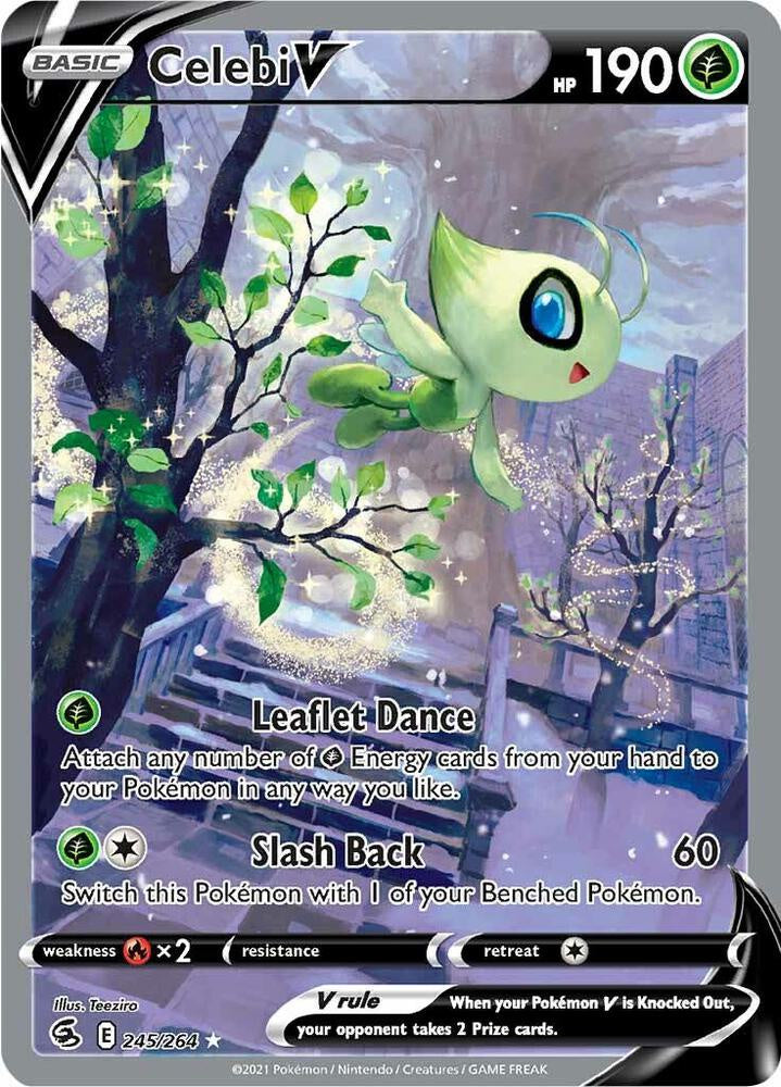 Celebi V 245/264 Alternate Art Full Art Pokémon Card – Fusion Strike – NM