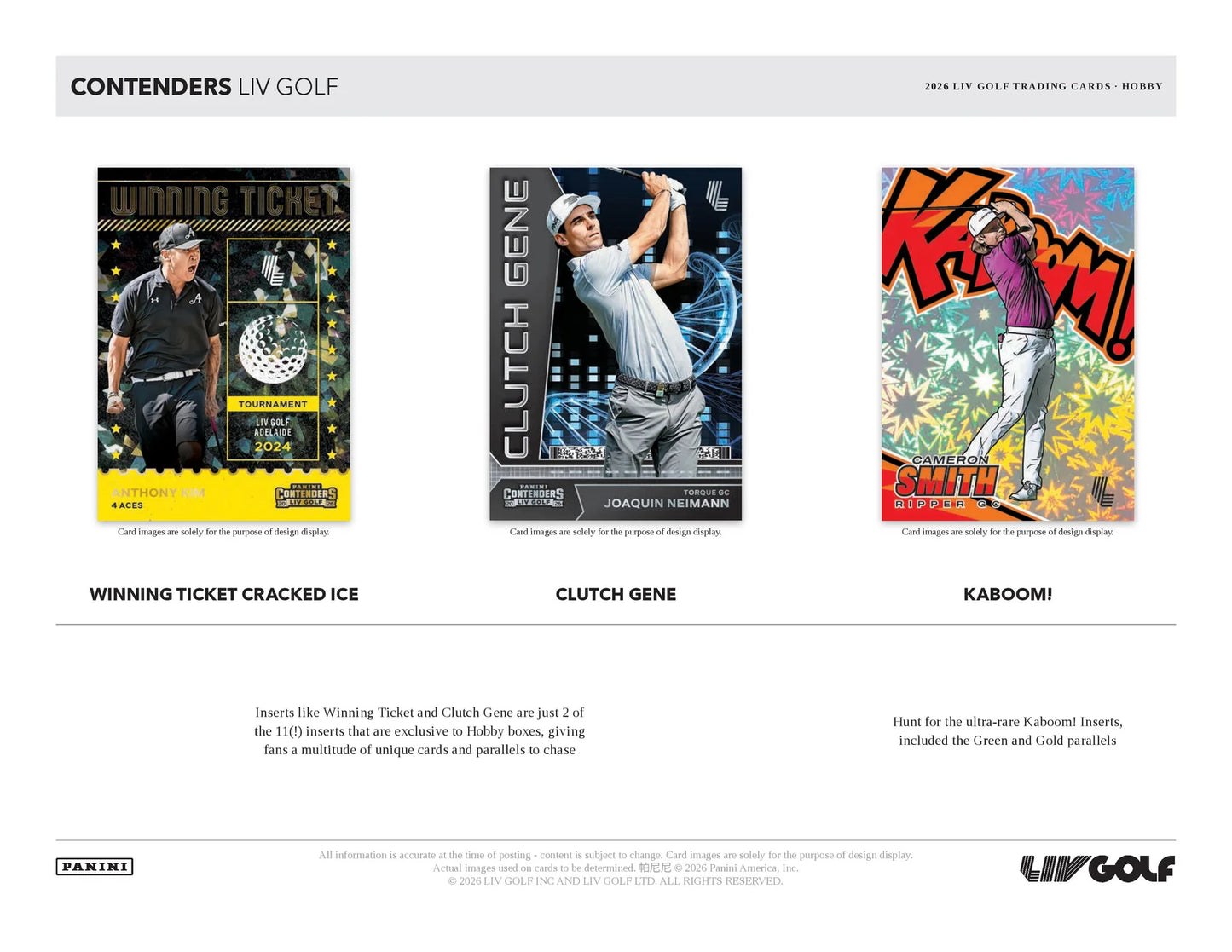 PREORDER 2026 Panini Contenders LIV Golf Hobby Box