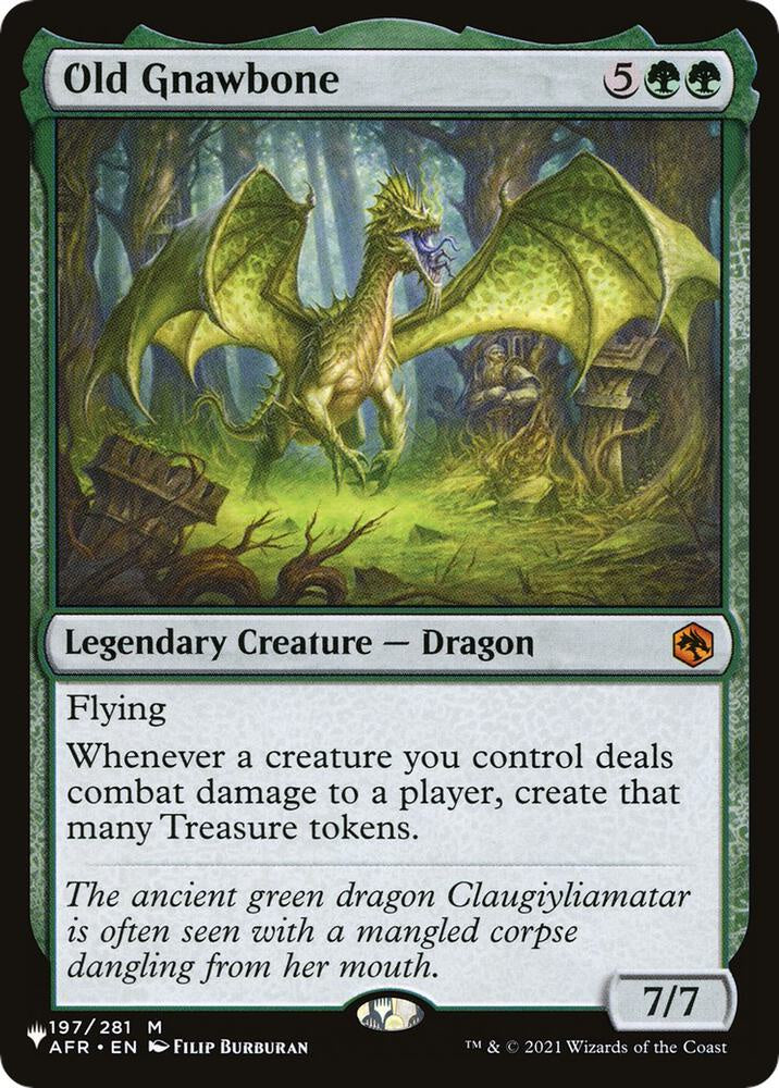 Old Gnawbone The List LIST Magic the Gathering legendary dragon reprint card.
