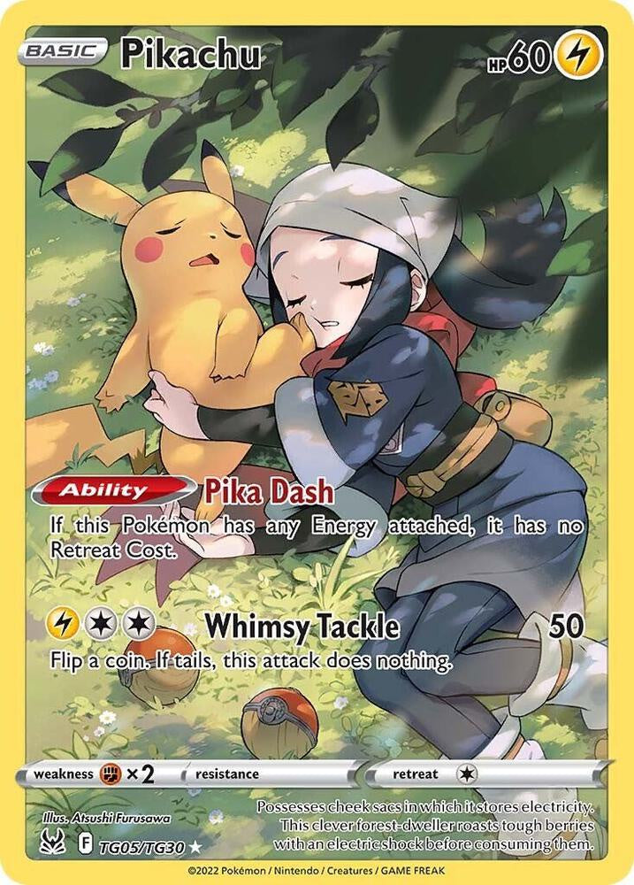 Pokemon Pikachu TG05/TG30 Lost Origin Trainer Gallery Holo LP Card