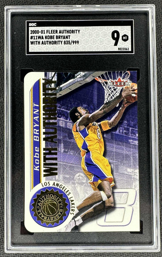 2000-01 Fleer Authority With Authority Kobe Bryant #11 SGC 9 Mint – serial numbered 761/999