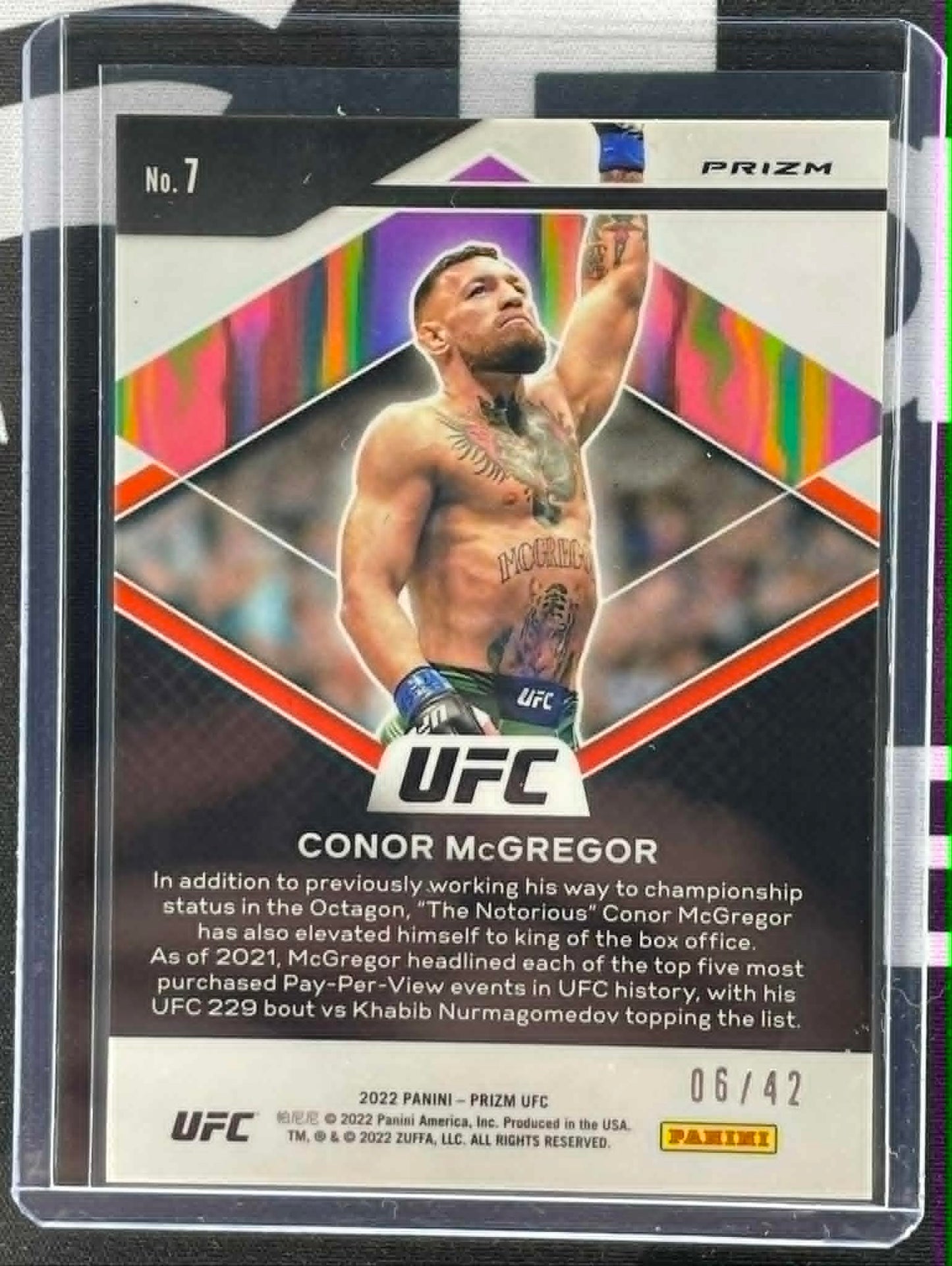 2022 Panini Prizm UFC Conor McGregor Fearless Pink Pulsar /42