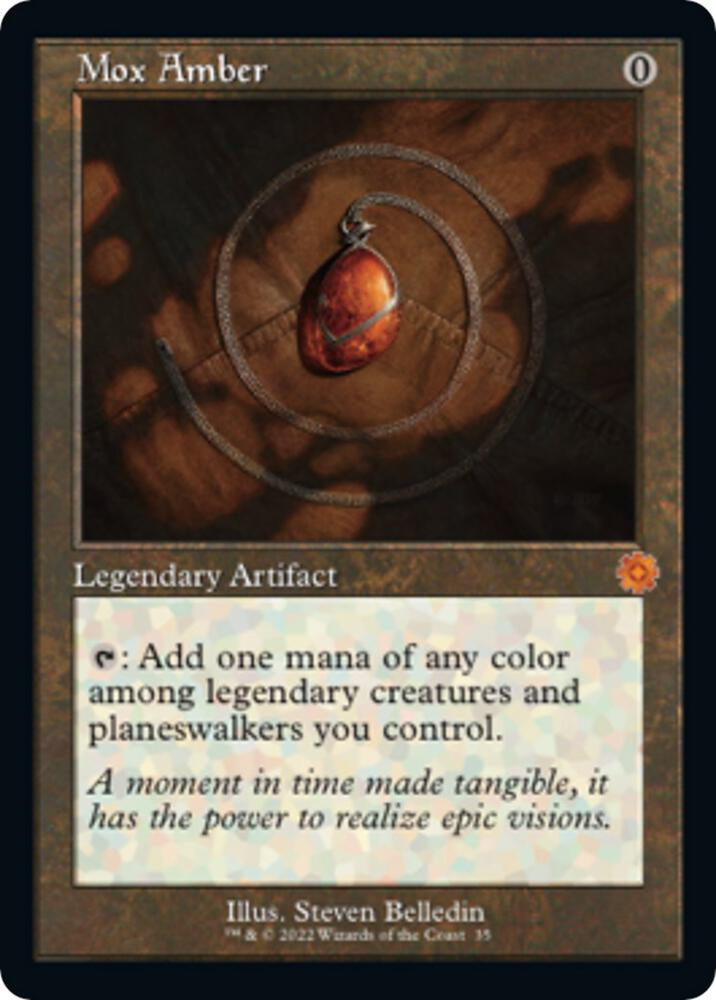 Mox Amber Retro Frame Artifacts BRR The Brothers' War Magic the Gathering zero mana legendary artifact card.