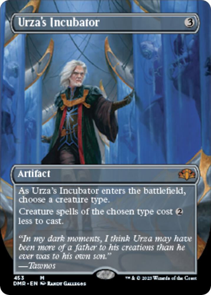 Urza’s Incubator #453 from Dominaria Remastered, a premium Magic: The Gathering artifact for creature-type Commander decks.