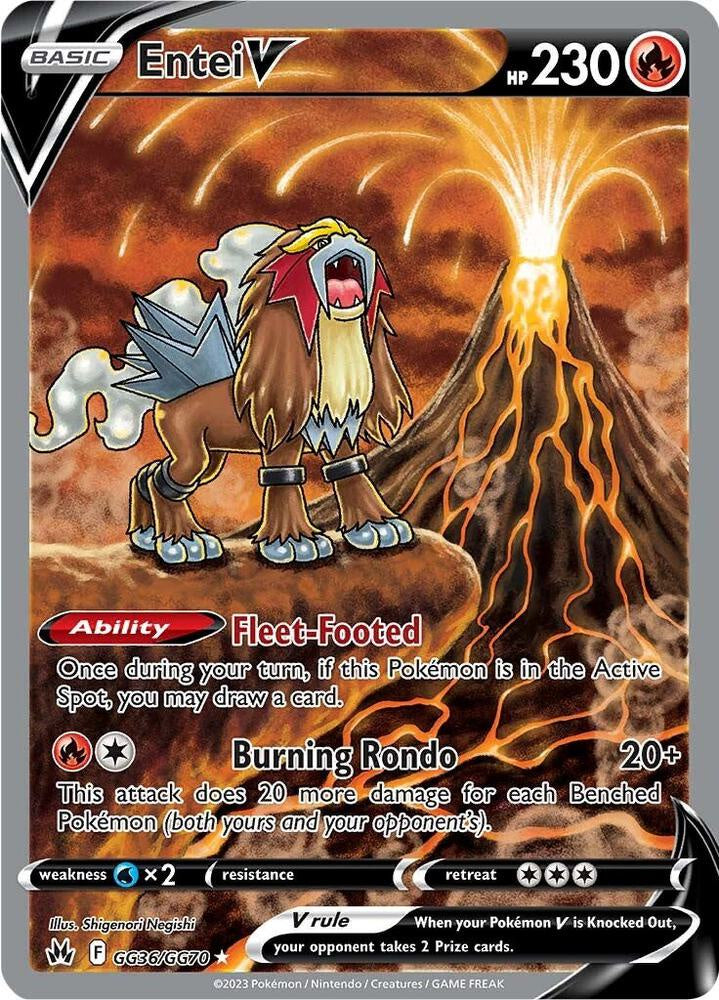 Entei V GG36/GG70 Crown Zenith Galarian Gallery Pokémon trading card