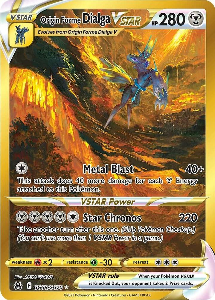 Origin Forme Dialga VSTAR GG68/GG70 Gold Secret Rare Near Mint Pokemon card