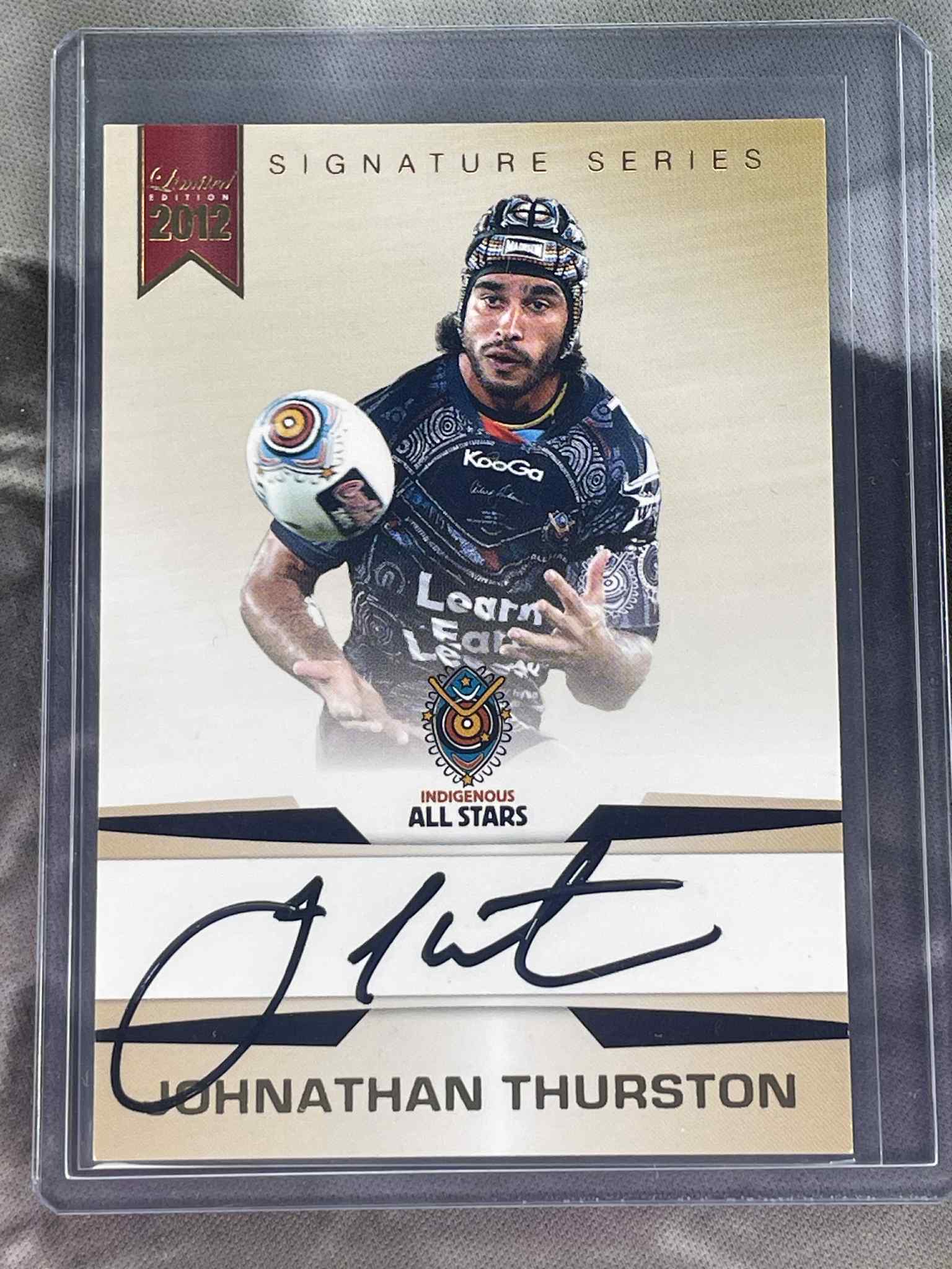 2012 NRL Limited Signature Series Johnathan Thurston SS-5 signed card