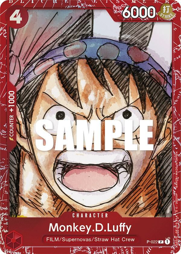 Monkey D. Luffy One Piece FILM RED Premium Card Collection promo card from OP-PR series.