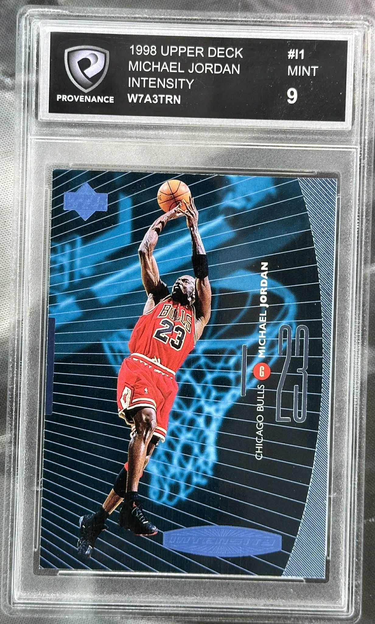 1998 Upper Deck Michael Jordan Intensity #I1 Provenance 9 graded basketball card