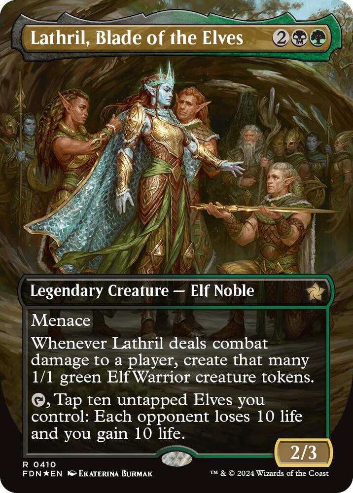 Lathril, Blade of the Elves (Borderless) (Mana Foil) - Foundations (FDN)