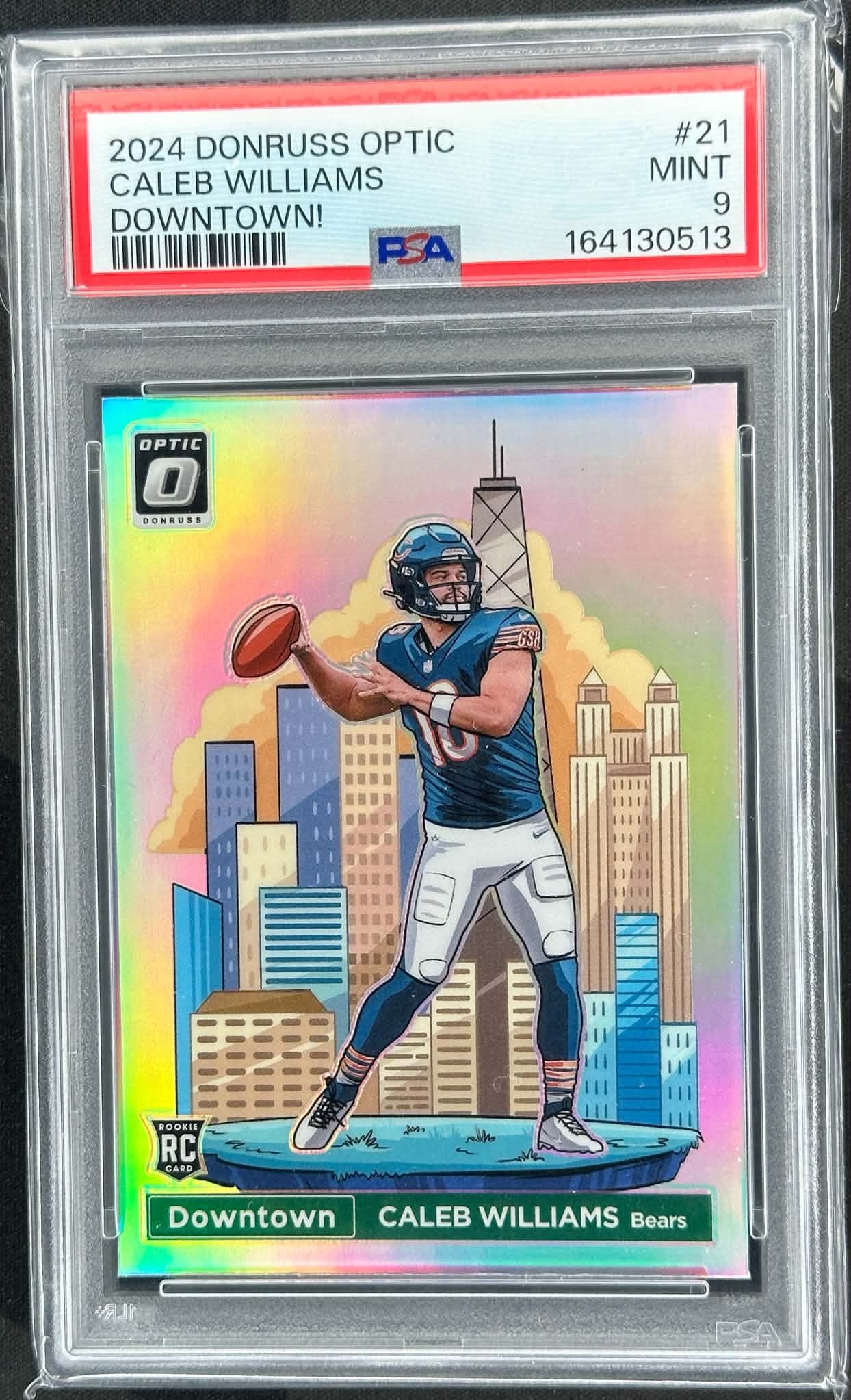 Caleb Williams 2024 Panini Donruss Downtown! Rookie PSA 9 SSP Chicago Bears football card