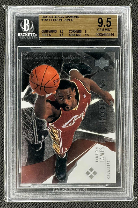 2003 UD Black Diamond LeBron James Rookie Card #184 graded BGS 9.5 Gem Mint