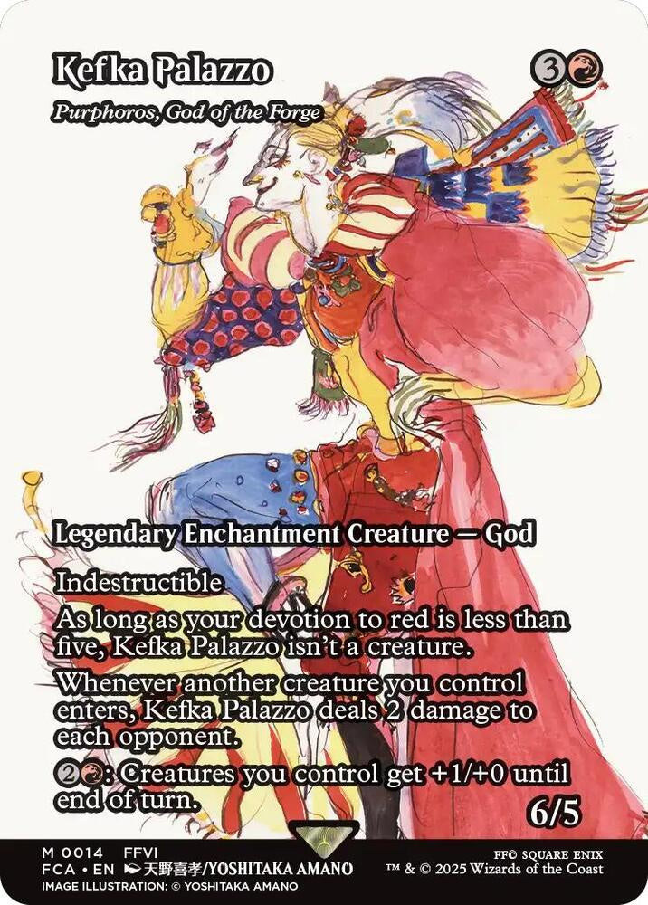 Card featuring Kefika Palazzo, a legendary enchantment creature god with detailed artwork and text.