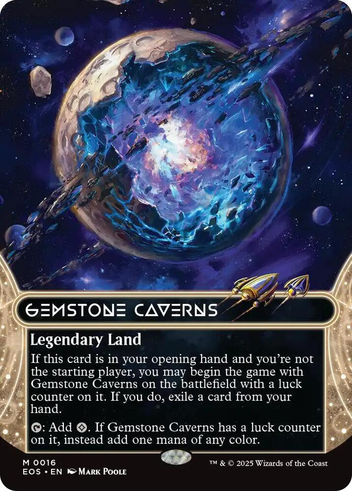 Borderless Gemstone Caverns trading card (0016) from Edge of Eternities: Stellar Sights (EOS), front view