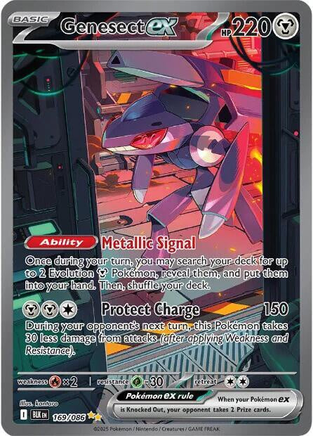 Pokemon Genesect ex 169/086 Black Bolt SIR NM