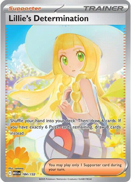 Lillie’s Determination 184/132 Pokémon Mega Evolution Special Illustration Rare NM Card