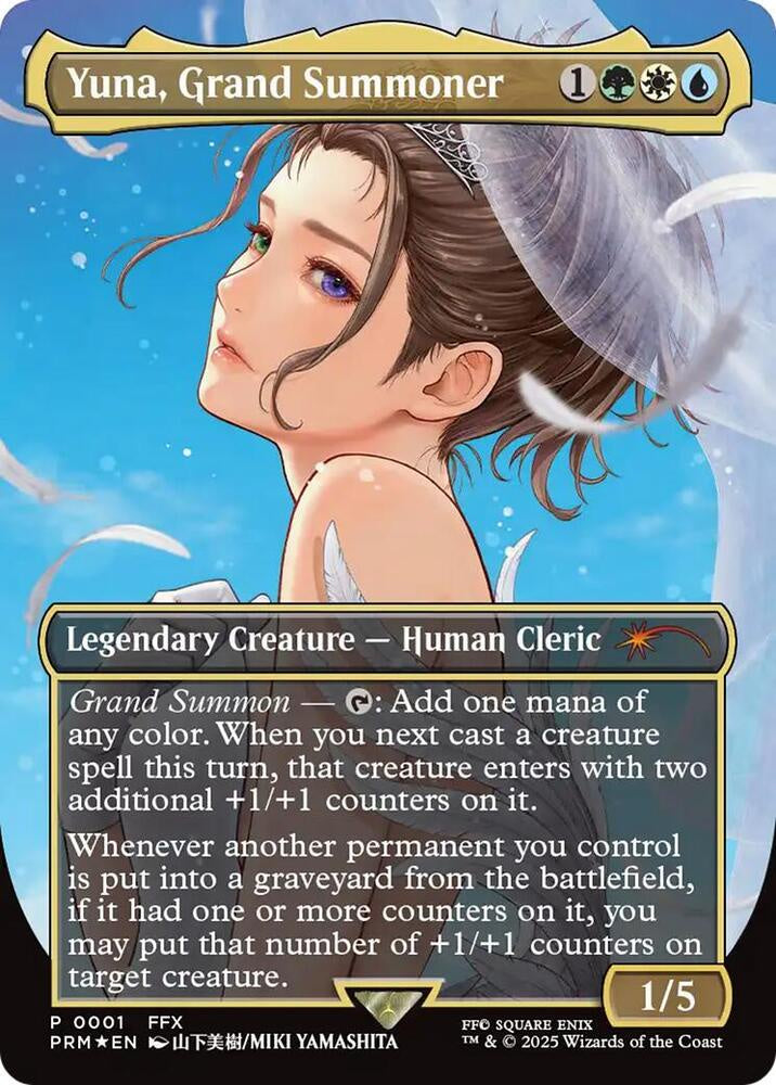 Yuna Grand Summoner Borderless Foil WPN Gateway Promo MTG trading card