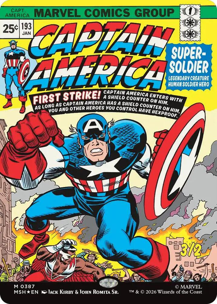 Captain America Super-Soldier Borderless Marvel Super Heroes MSH Magic the Gathering card