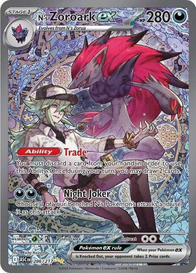 Pokemon Ns Zoroark ex 286 217 Ascended Heroes SIR NM