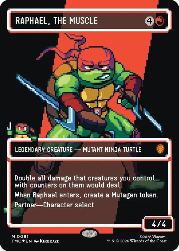 Raphael the Muscle 0091 Borderless Surge Foil Teenage Mutant Ninja Turtles MTG trading card