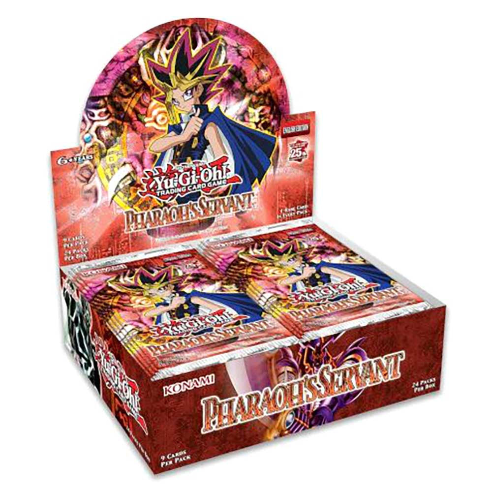 Front of Yu-Gi-Oh! Pharaoh's Servant 25th Anniversary Booster Box – Factory Sealed – 24 Packs