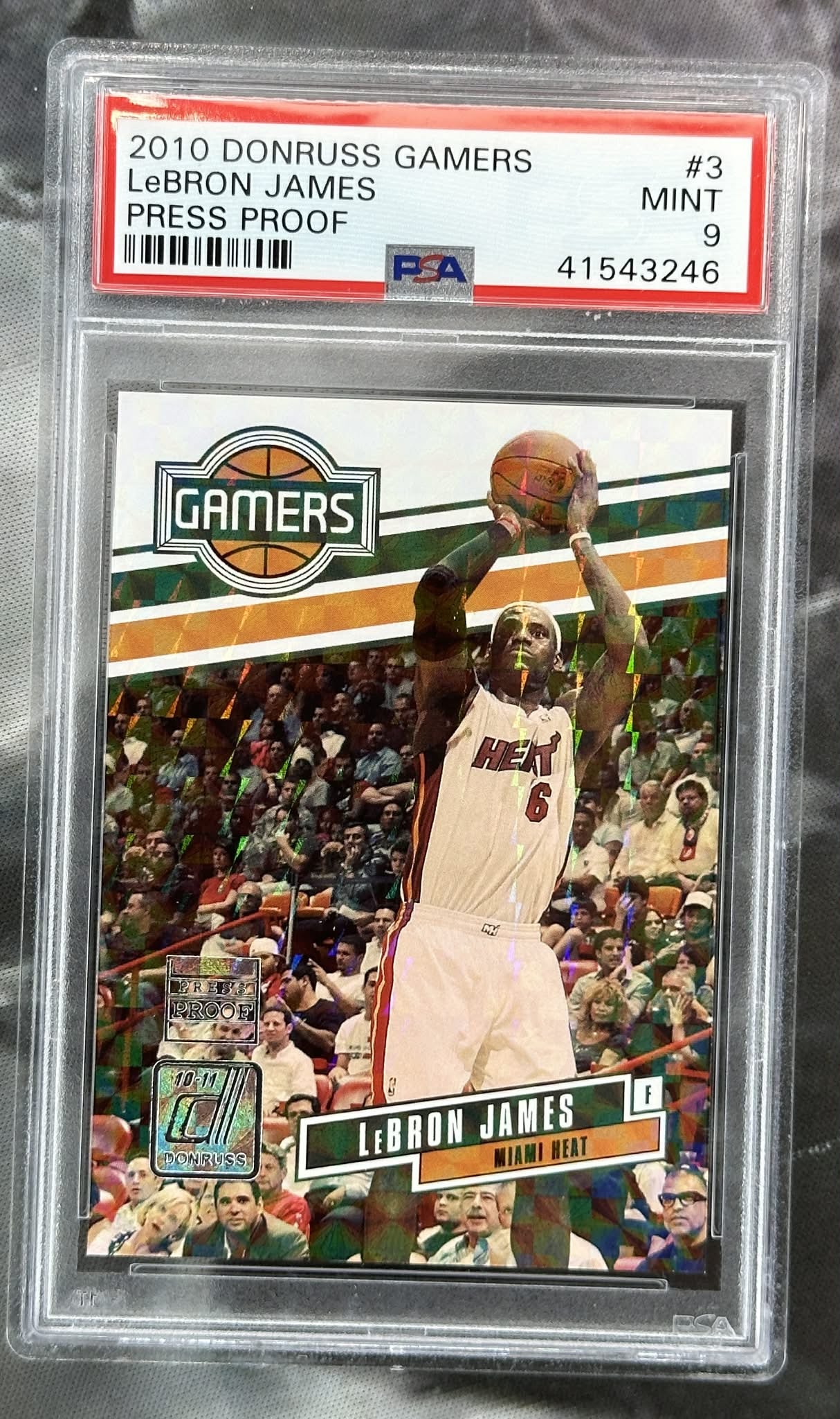 2010 Donruss Gamers LeBron James Press Proof #3 PSA 9 Mint graded basketball card