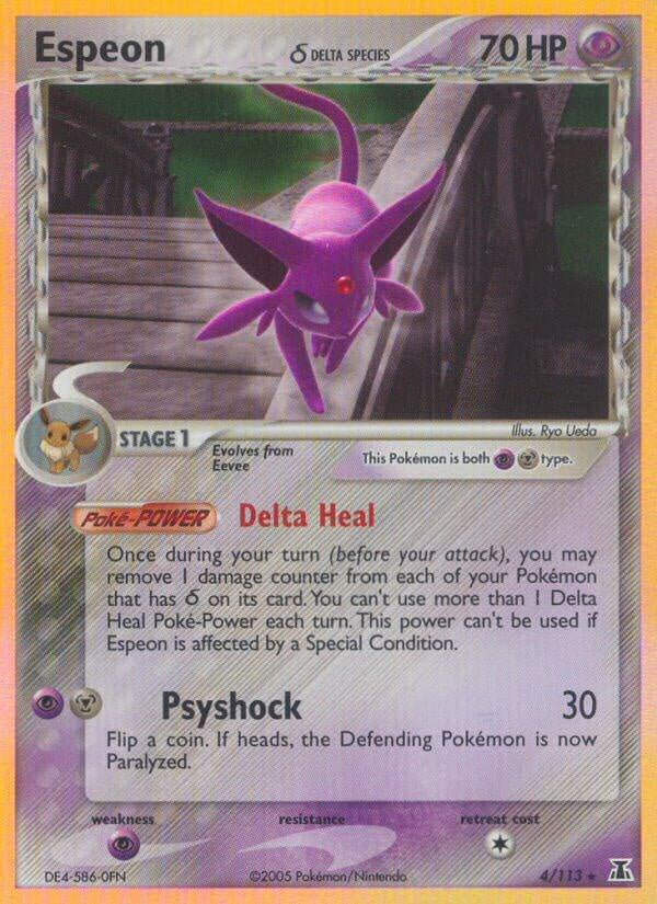 Pokémon Espeon Delta Species 4/113 Holo Rare EX Delta Species LP