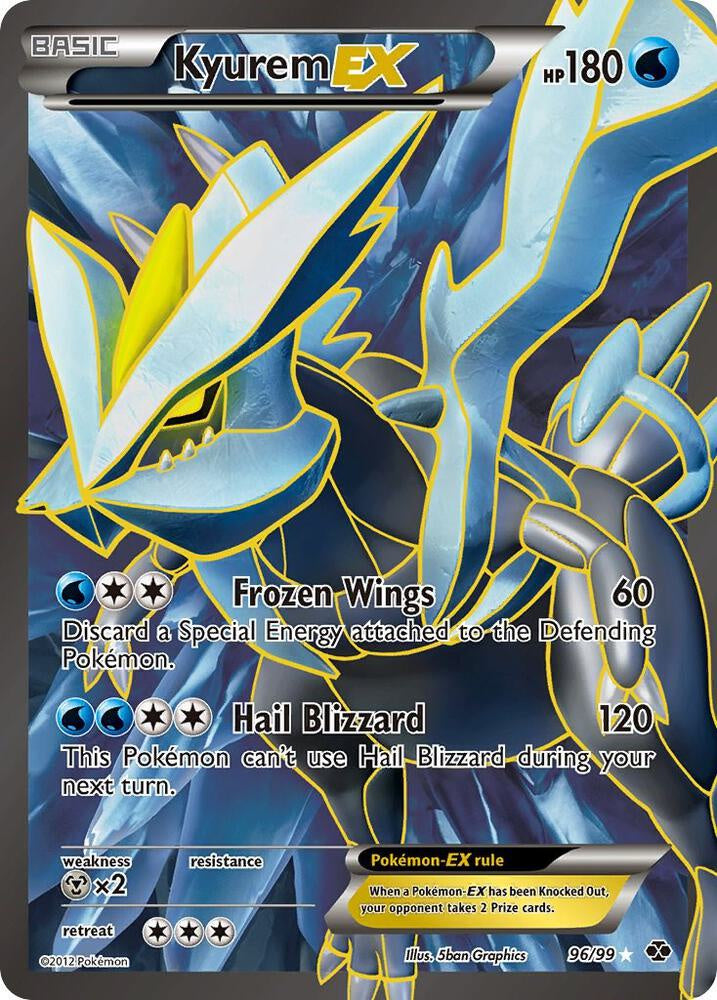 2012 Pokémon Next Destinies Kyurem EX Full Art Holo Ultra Rare 96/99 English card in Lightly Played condition.