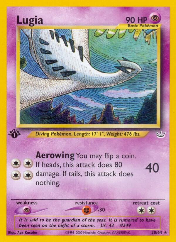Lugia 20/64 Neo Revelation 1st Edition Non-Holo Rare Pokémon Card – LP