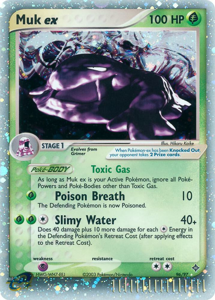2003 Pokémon Muk ex 96/97 EX Dragon Ultra Rare Holo English card in Near Mint/Lightly Played condition.