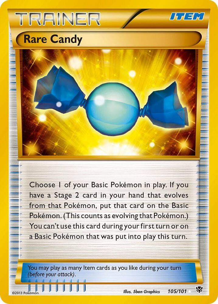 2013 Pokémon Plasma Blast Rare Candy 105/101 Gold Secret Rare Holo Moderately Played card.