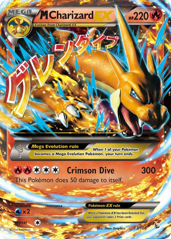 Pokemon M Charizard EX 13/106 XY Flashfire MP Card