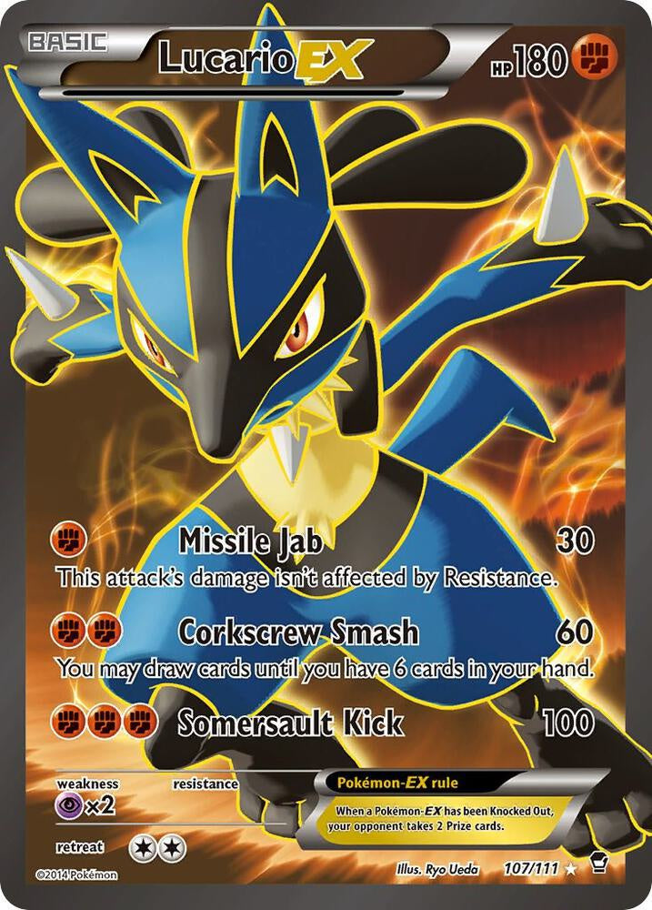 Lucario EX Furious Fists 107/111 Full Art Moderately Played Pokemon card
