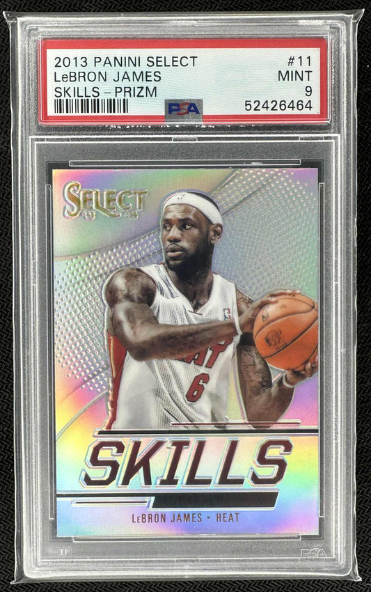 2013-14 Panini Select LeBron James Skills Silver Prizm #11 graded PSA 9 Mint