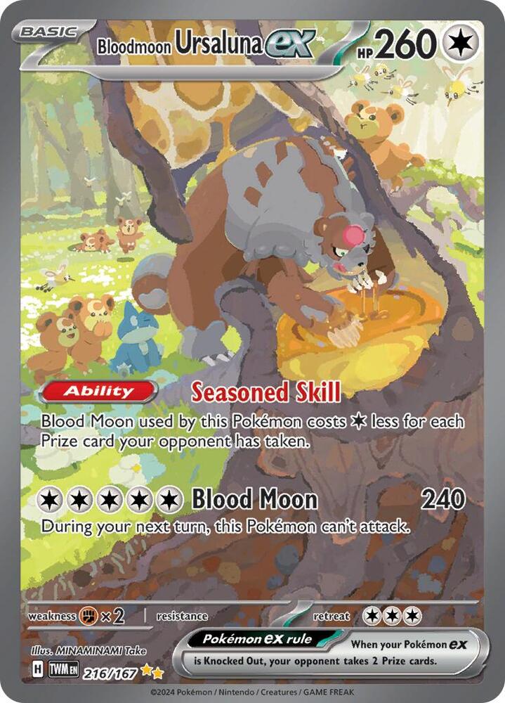 Bloodmoon Ursaluna ex – Pokémon TCG 216/167 (Special Illustration Rare, Holo, Near Mint) | Twilight Masquerade