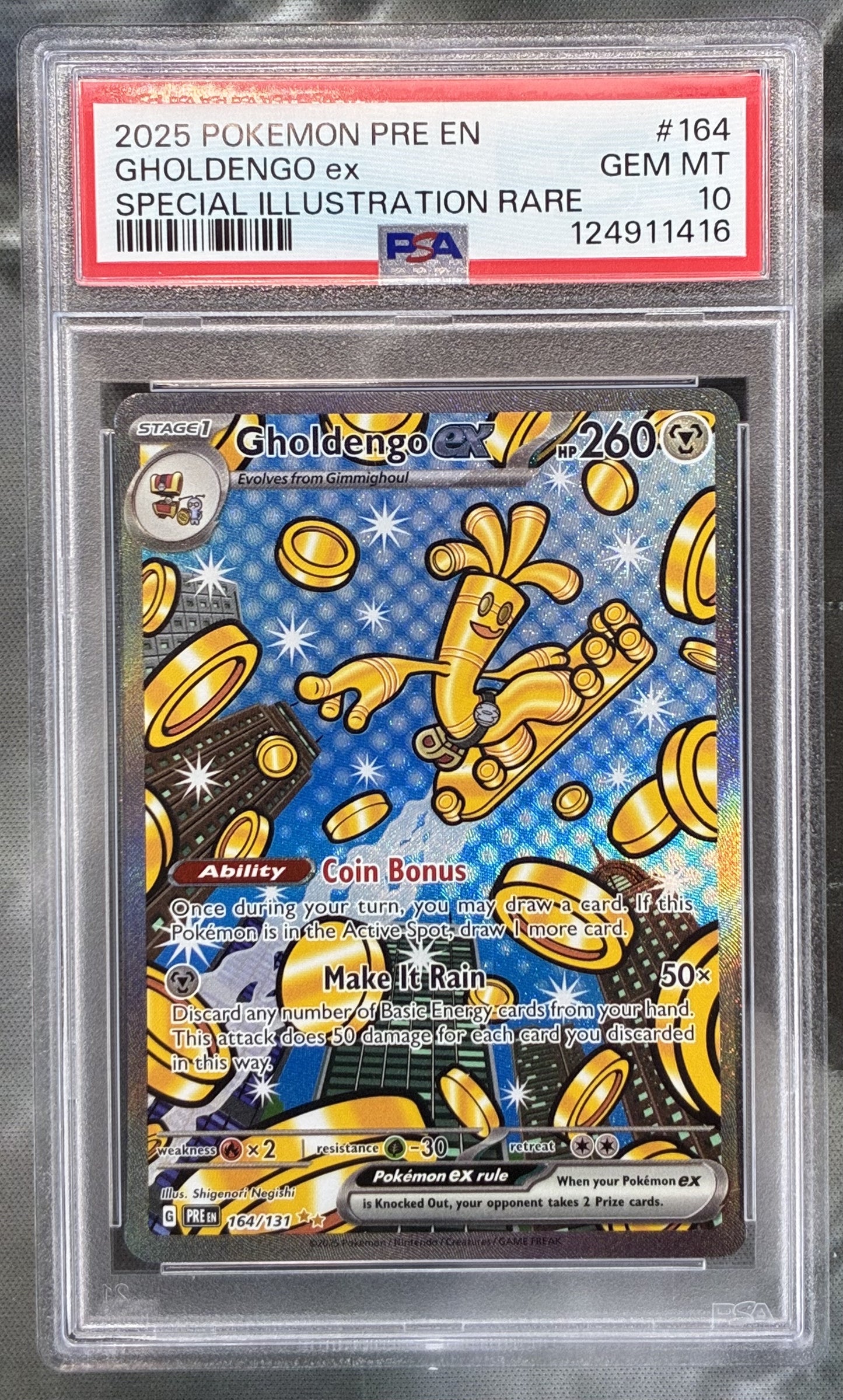 Pokémon TCG Gholdengo ex Special Illustration Rare – Prismatic Evolutions #164/131 PSA 10 Gem Mint