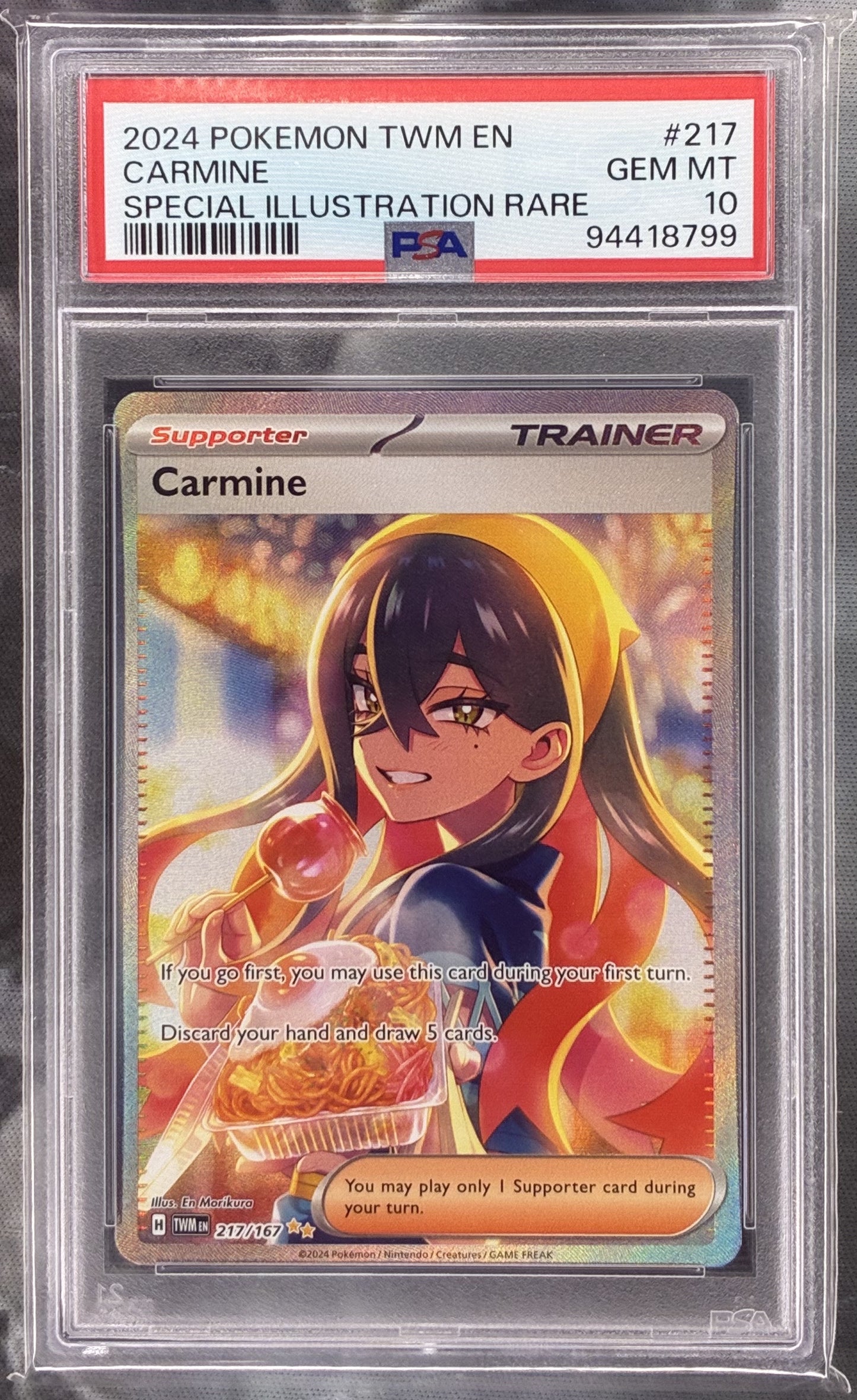 Pokémon Carmine Special Illustration Rare 217/167 Twilight Masquerade PSA 10 Gem Mint
