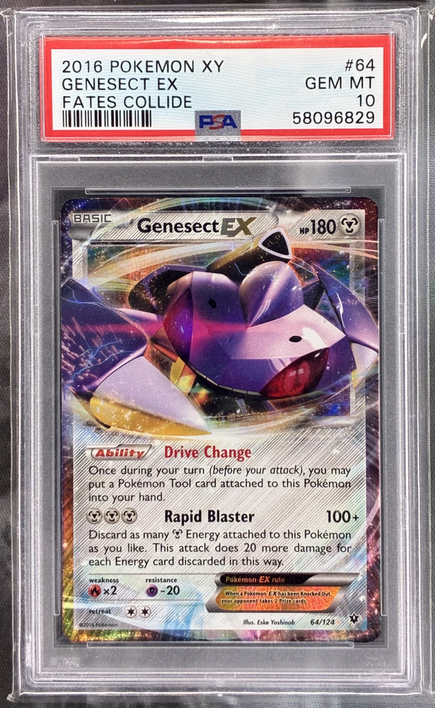 Pokémon Genesect EX Full Art 64/124 XY Fates Collide PSA 10 Gem Mint