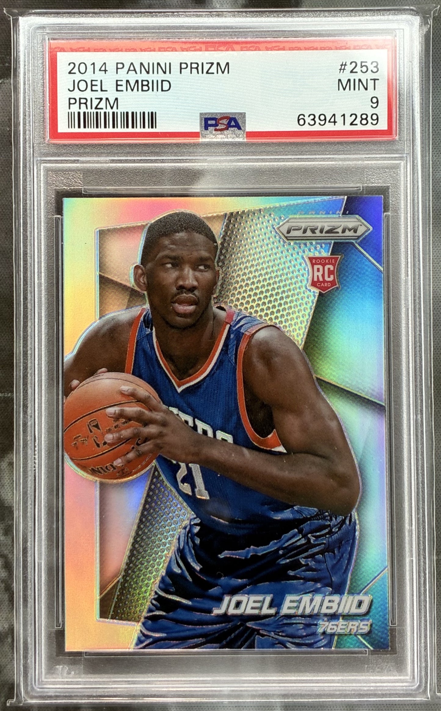 2014 Panini Prizm Joel Embiid #253 Silver Rookie PSA 9
